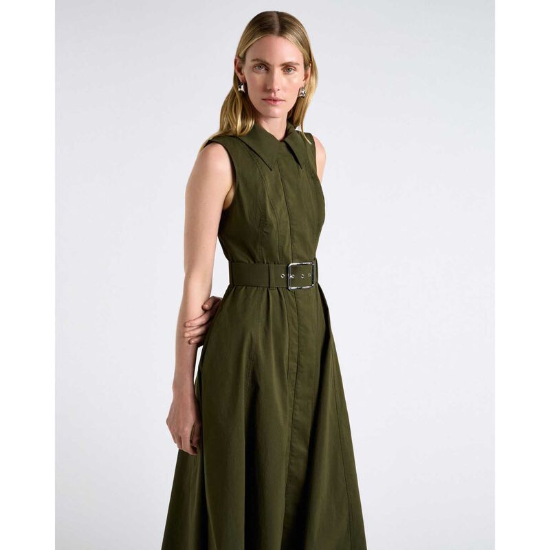 Cue Good Earth Cotton Collared Midi Dress image number 3